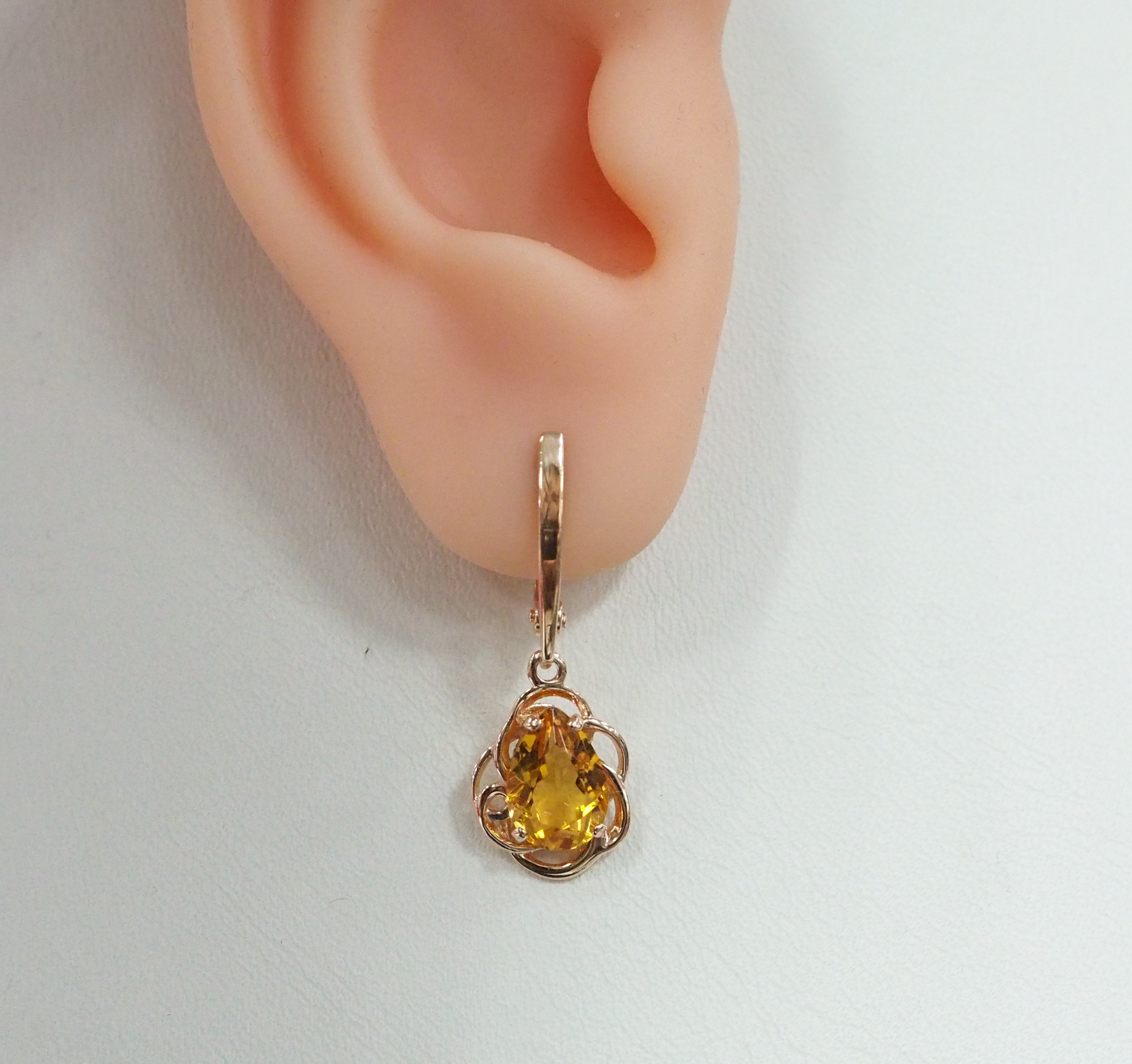 Серебряные серьги с цитринами